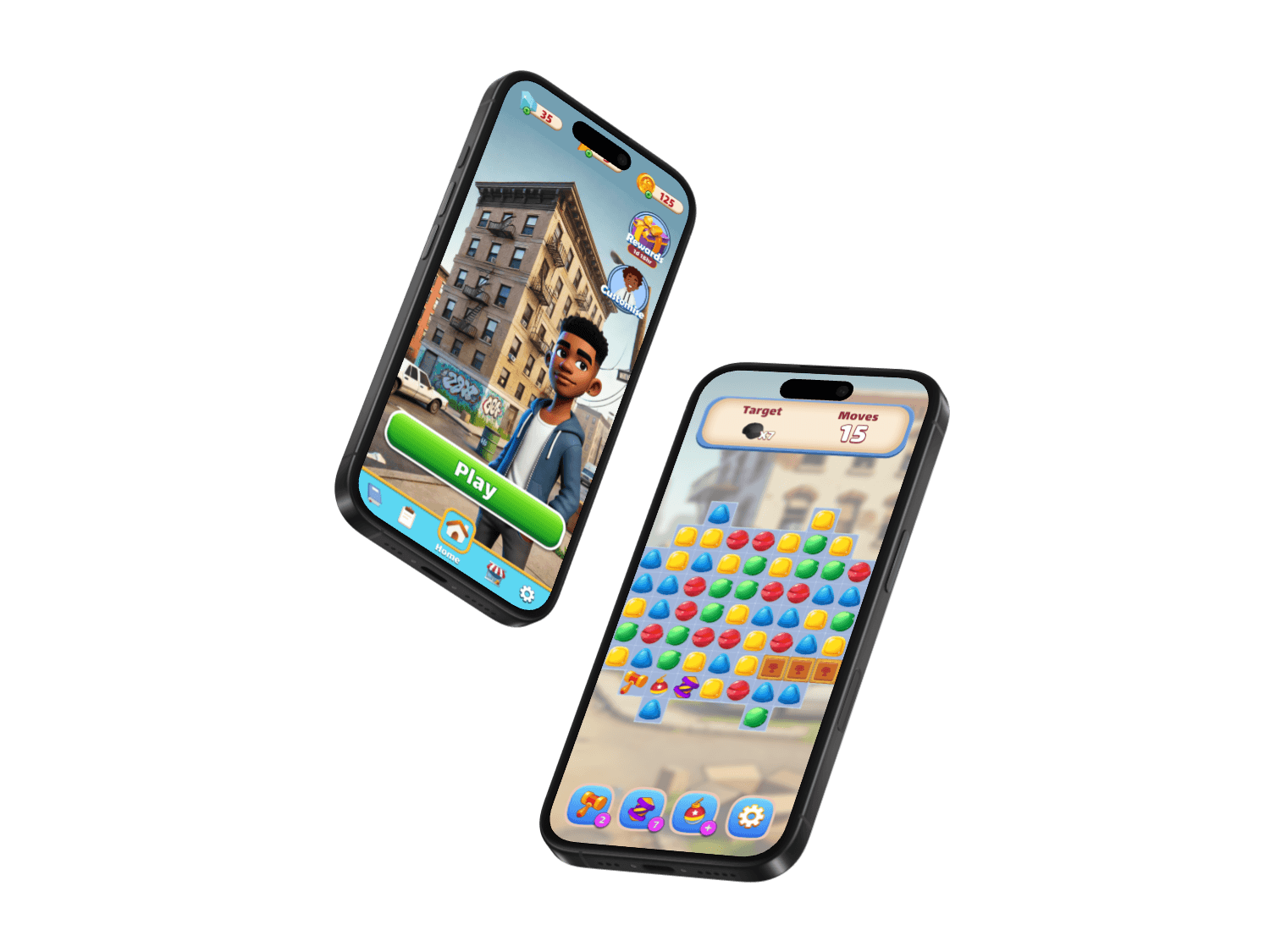 3D Match-3 Game Interface